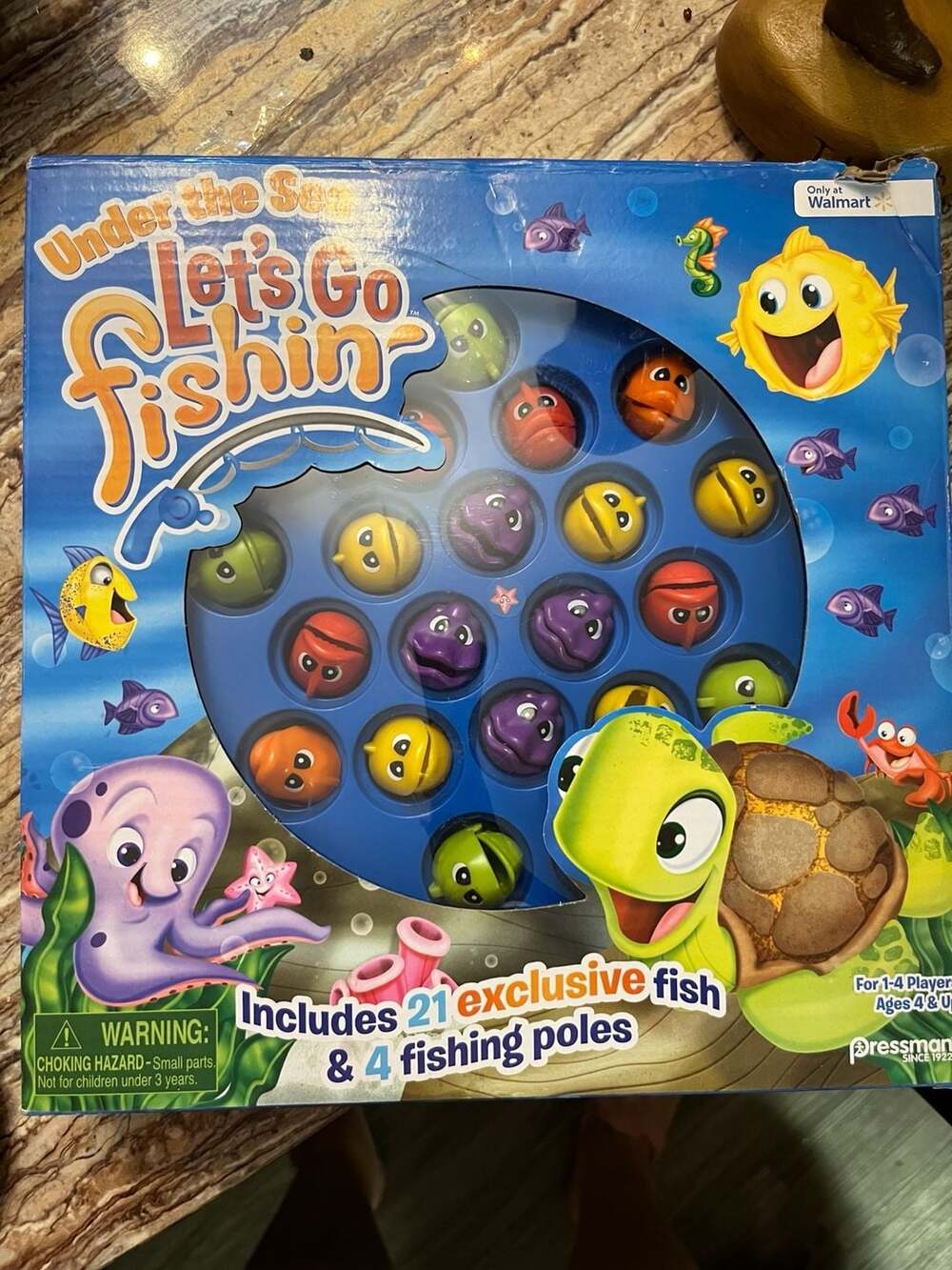 Pressman Under the Sea Let's Go Fishin' Motorized Kids Board Game